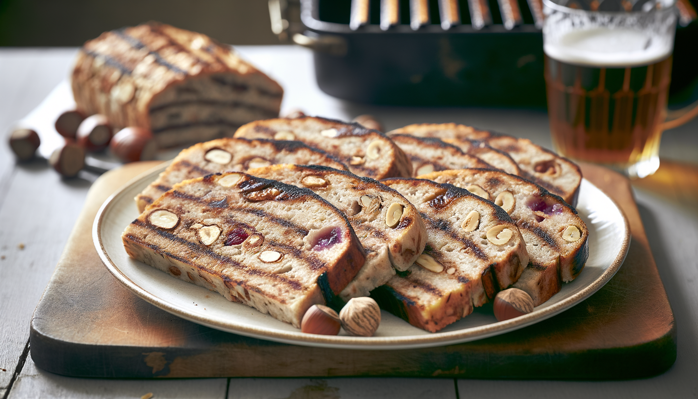 Welsh Hazelnut-Grilled Bara Brith Slices