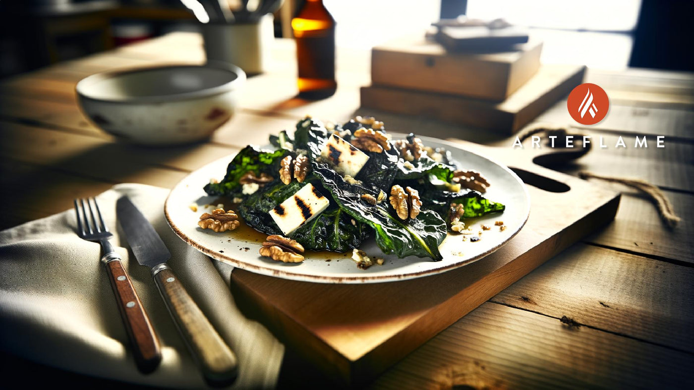 Grilled Swiss Chard and Walnut Salad