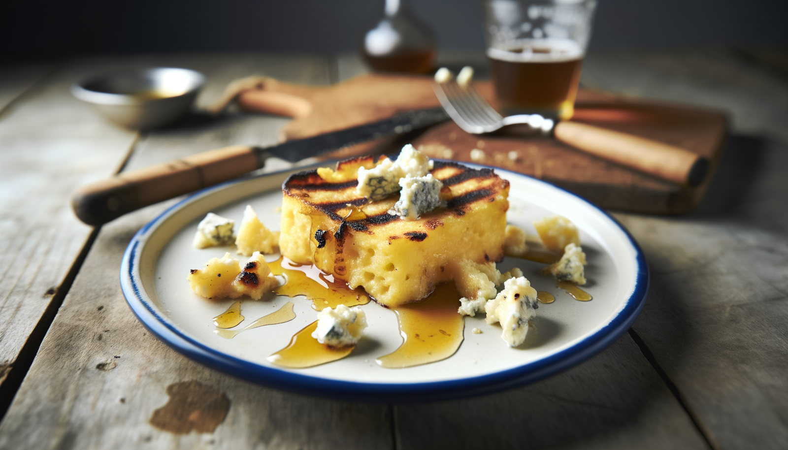 Grilled Italian Polenta with Gorgonzola and Honey