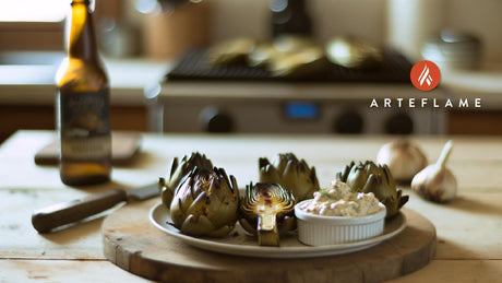 California Grilled Artichokes with Garlic Dip