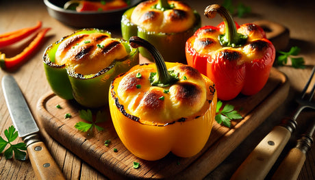 Grilled Cheese Soufflé Stuffed Peppers with Gruyère