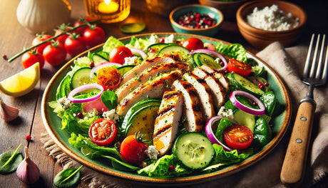 Grilled Chicken Salad with Mixed Greens and Lemon Dressing