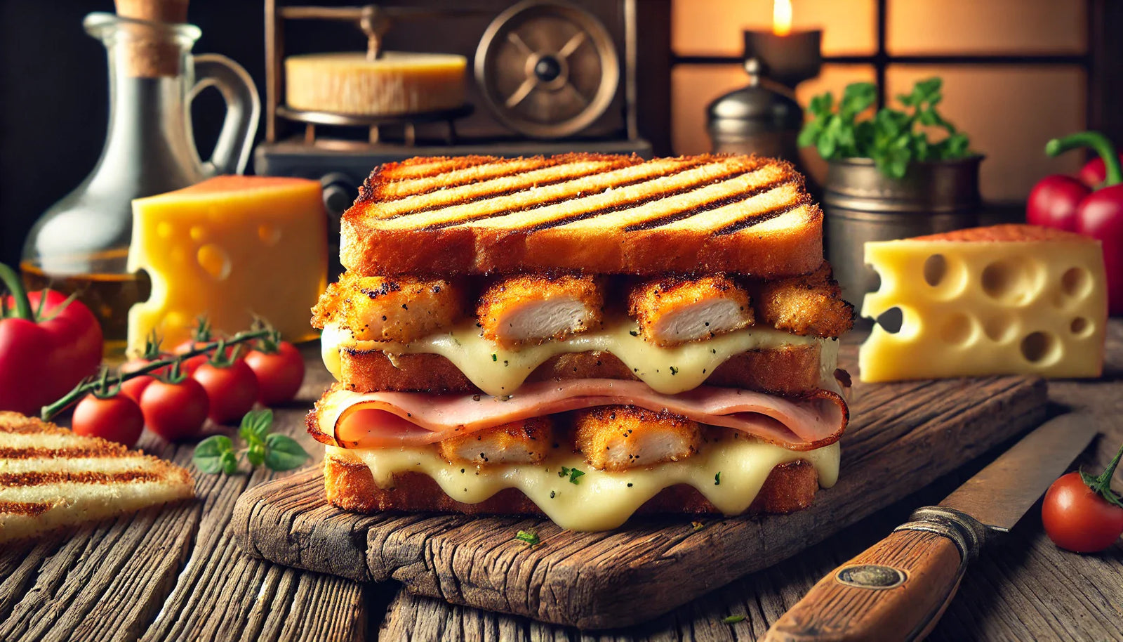 Grilled Croque Monsieur with Chicken