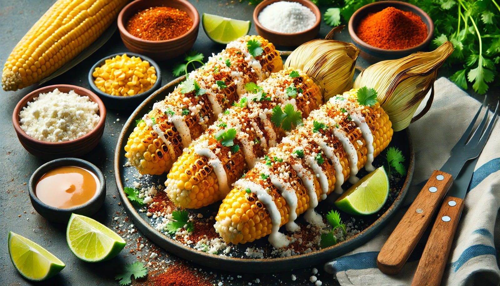 Grilled Elote with Lime and Chili Powder