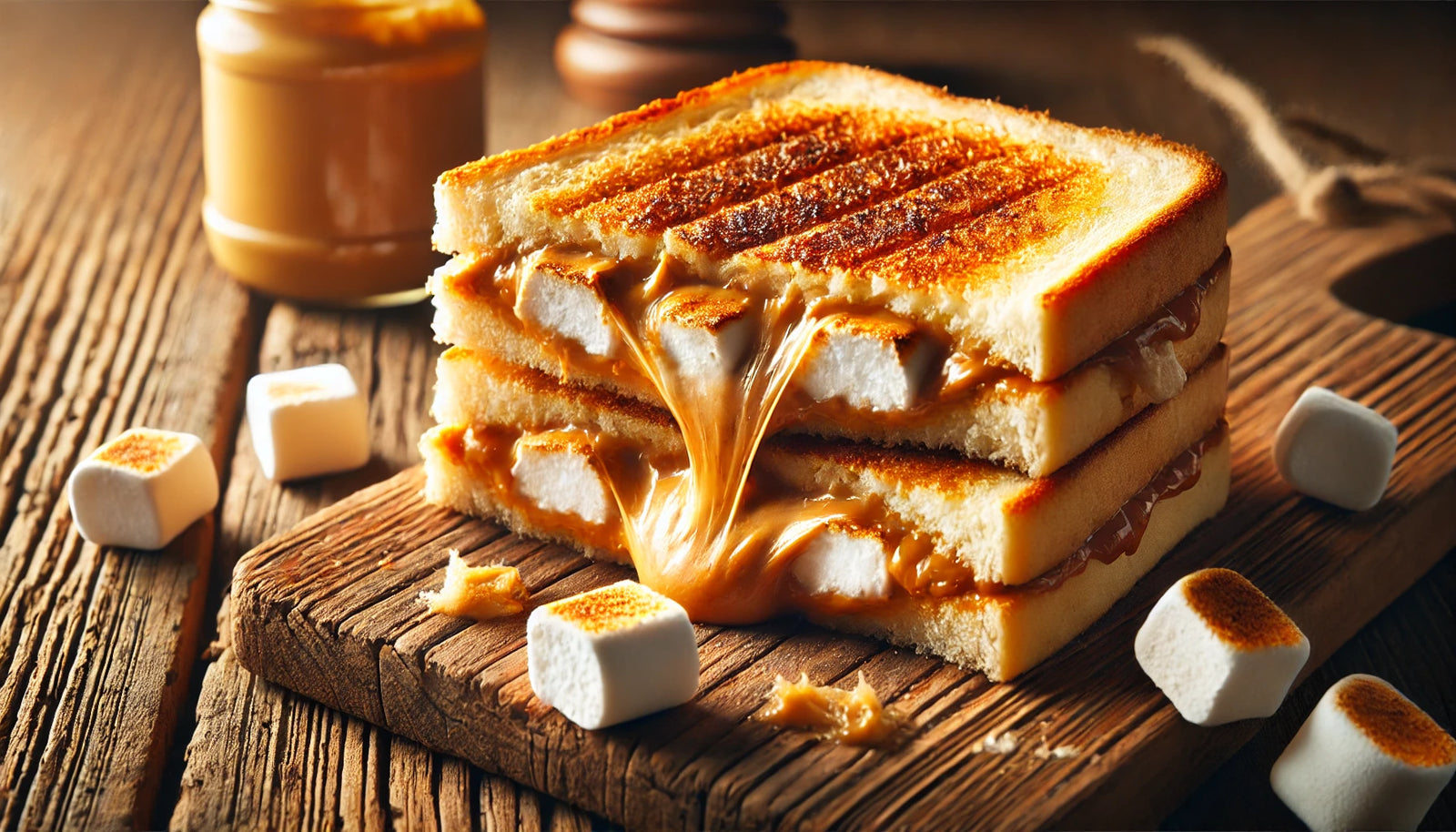 Grilled Fluffernutter Sandwich with Peanut Butter and Marshmallow Fluff