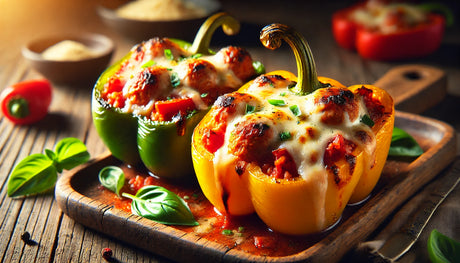 Grilled Italian Stuffed Peppers with Sausage and Cheese