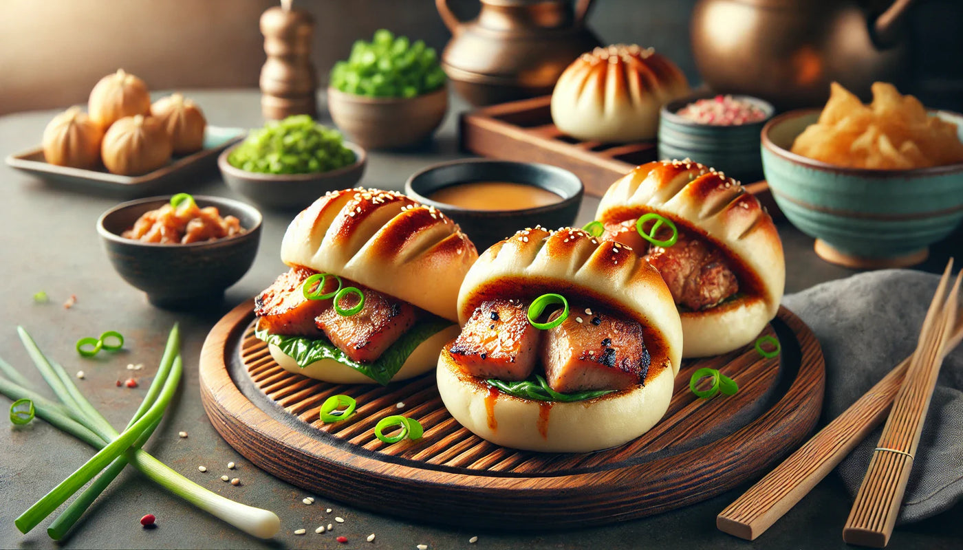 Grilled Manapua (Hawaiian Steamed Buns) with Char Siu