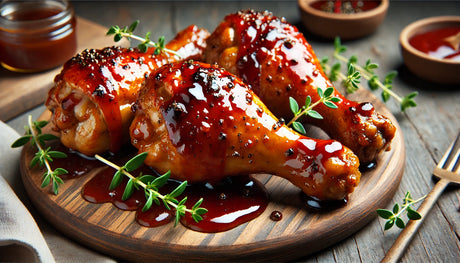 Grilled Maple Bourbon BBQ Chicken Drumsticks