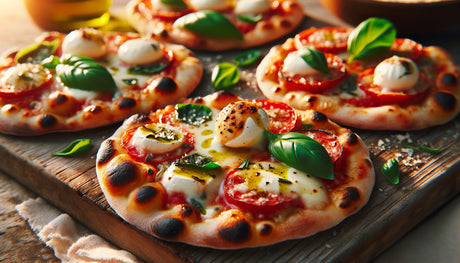 Grilled Pizzettes with Mozzarella and Tomato