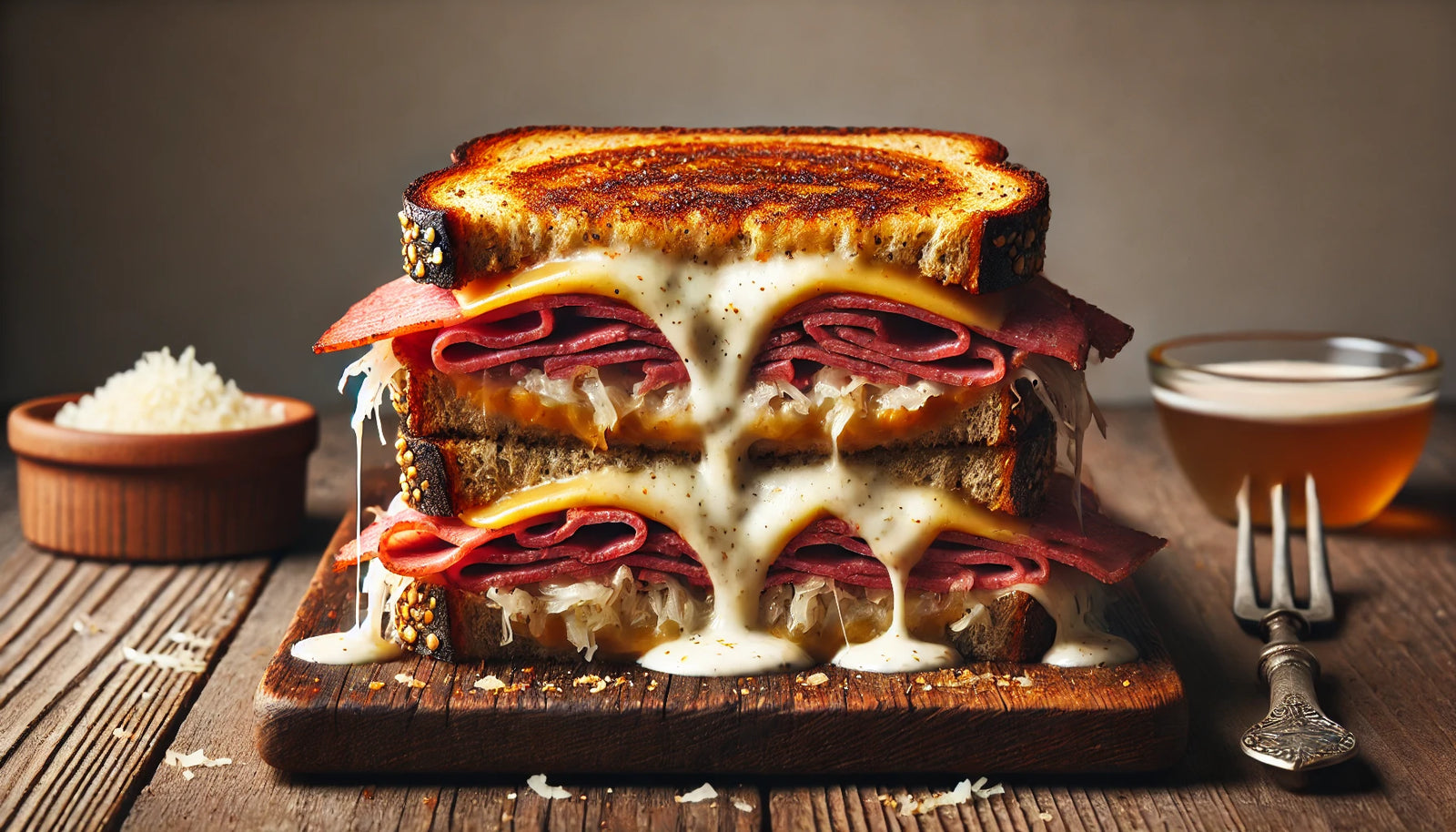 Grilled Reuben Sandwich with Melty Swiss Cheese