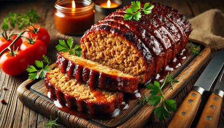 Grilled Turkey Meatloaf with Glaze and Fresh Herbs