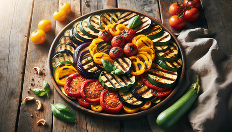 grilled ratatouille, beautifully presented