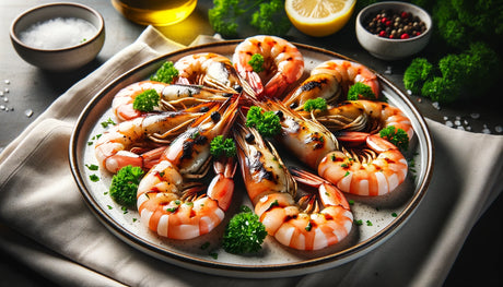 platter of grilled shrimp