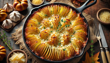 Hasselback Potato Gratin with Gruyère and Parmesan