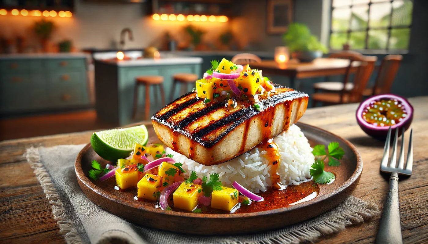 Grilled Mahi Mahi with Lilikoi Glaze - Hawaii Style