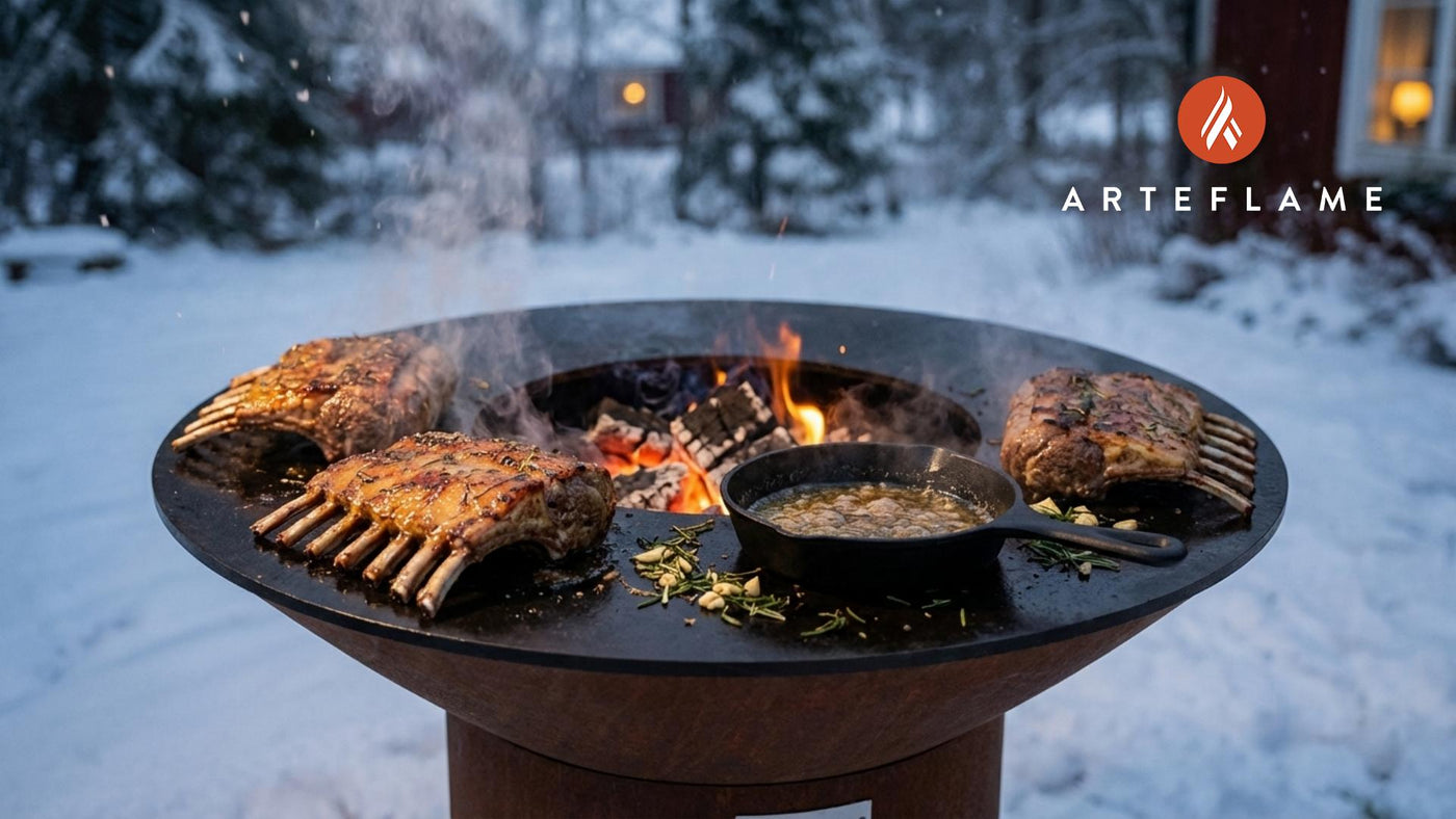 Smoky Swedish Winter BBQ Lamb Ribs with Rosemary Glaze