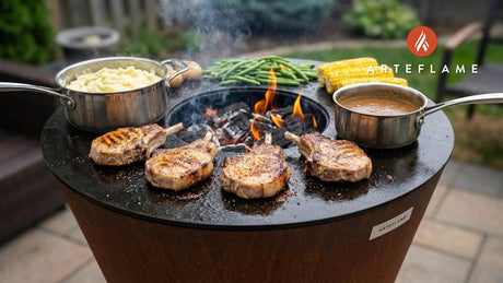 Grilled Pork Chops with Creamy Mashed Potatoes and Homemade Gravy