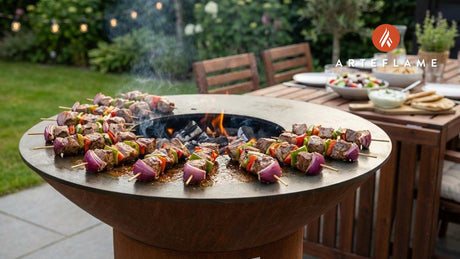 Smoky & Zesty Grilled Greek Meat Skewers for the Arteflame