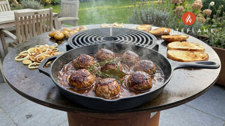 Authentic Grilled Belgian Meatballs (Boulets Liégeois) on the Arteflame