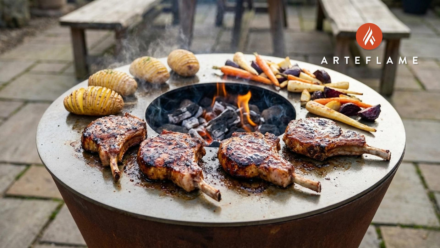 Grilled Swedish Glögg Marinated Pork Chops on the Arteflame