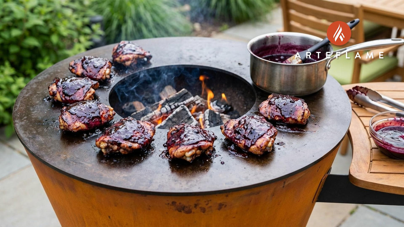 Grilled Oregon Blueberry BBQ Chicken Thighs