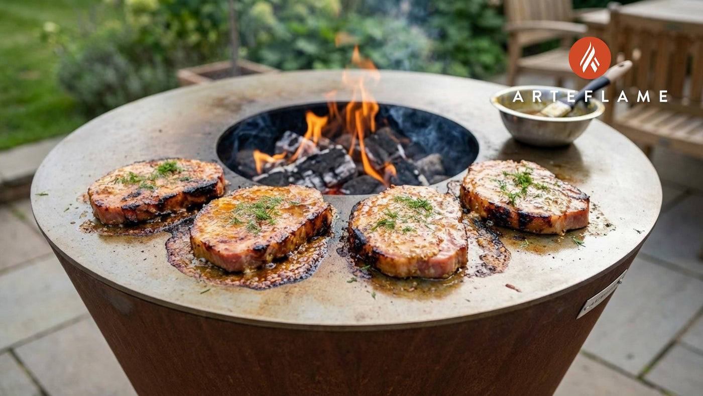 Grilled Swedish Mustard-Dill Marinated Ham Steaks Recipe