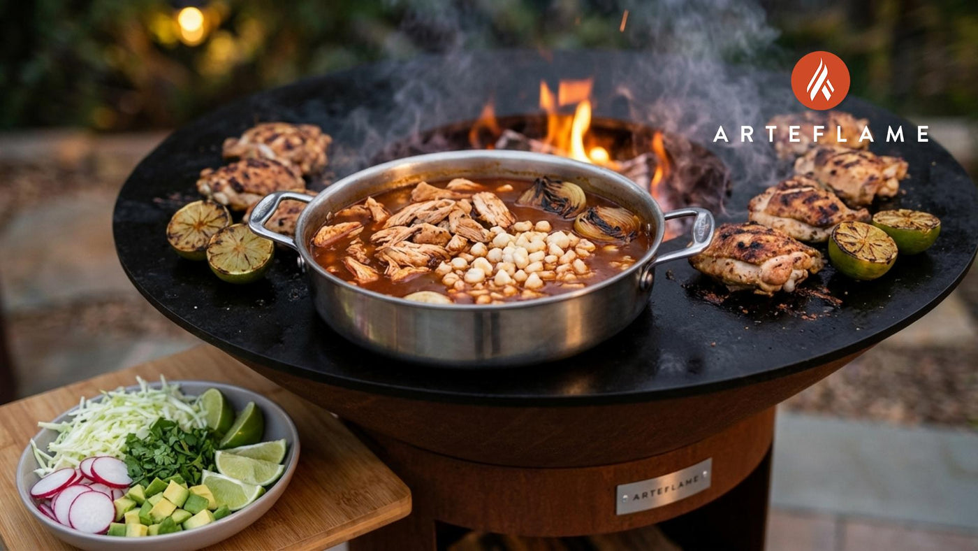 Grilled Chicken Pozole with Hominy and Lime