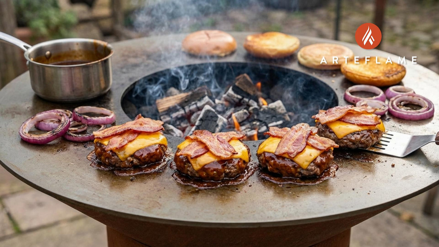 Smoky Arkansas Bourbon BBQ Bacon Burger Recipe for Arteflame Grills