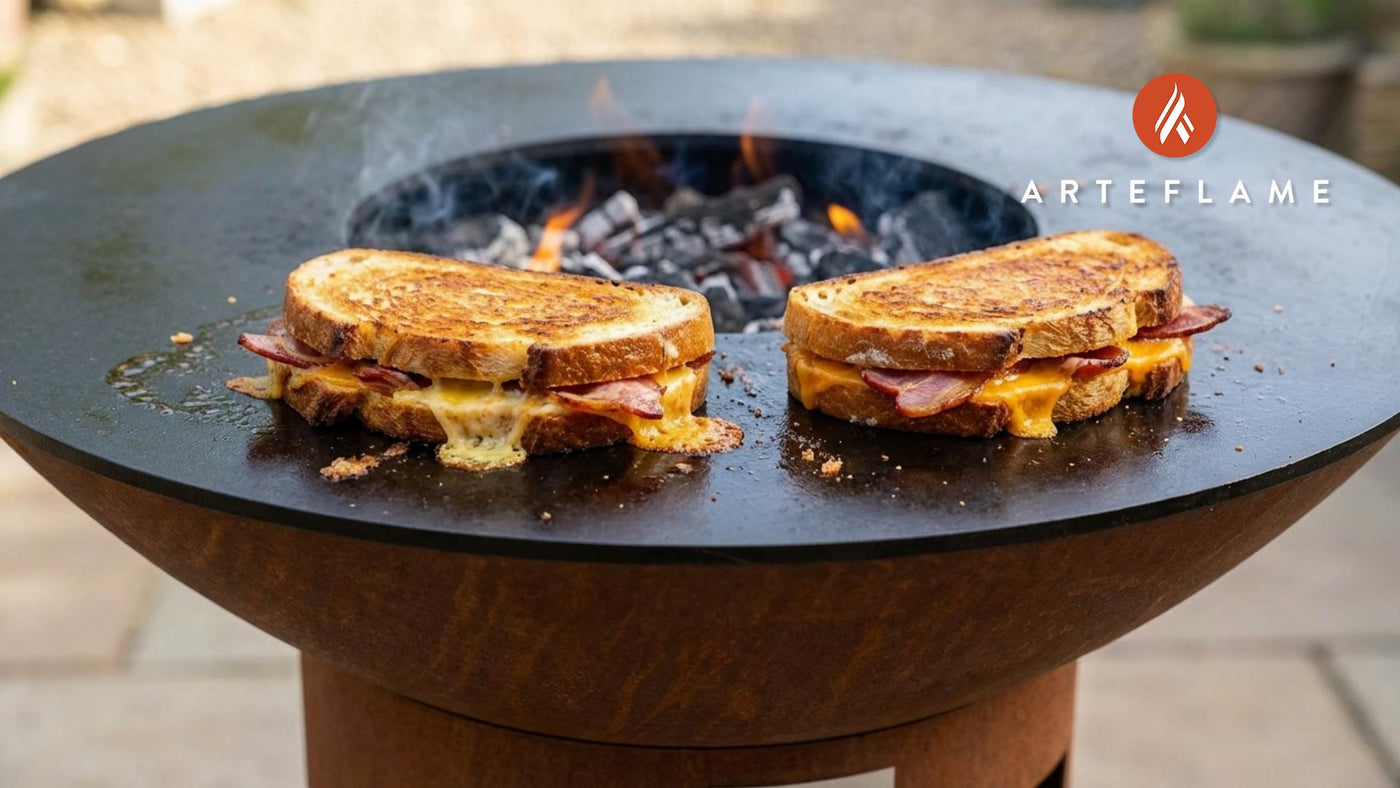 The Ultimate British Grilled Smoked Bacon & Cheese Toastie on the Arteflame