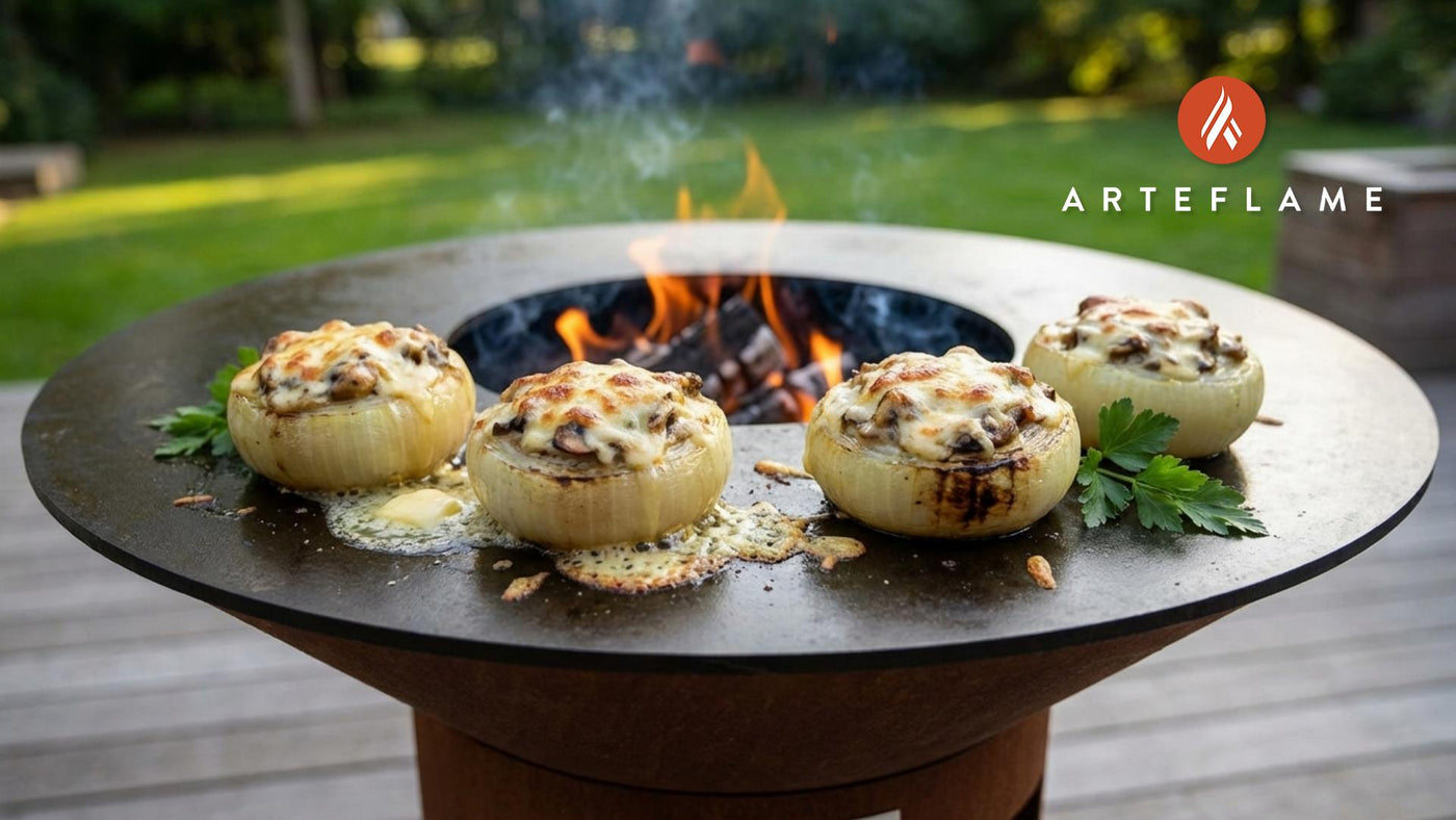 Savory Swedish Mushroom & Cheese Stuffed Grilled Onions Recipe