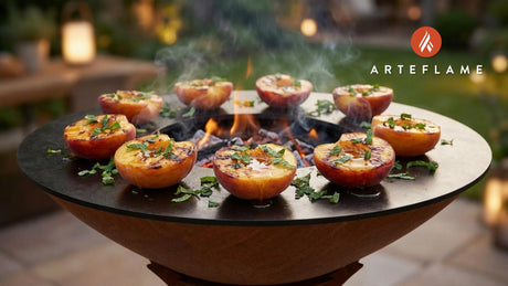Golden Glazed: Portuguese Charred Peaches with Honey on the Arteflame