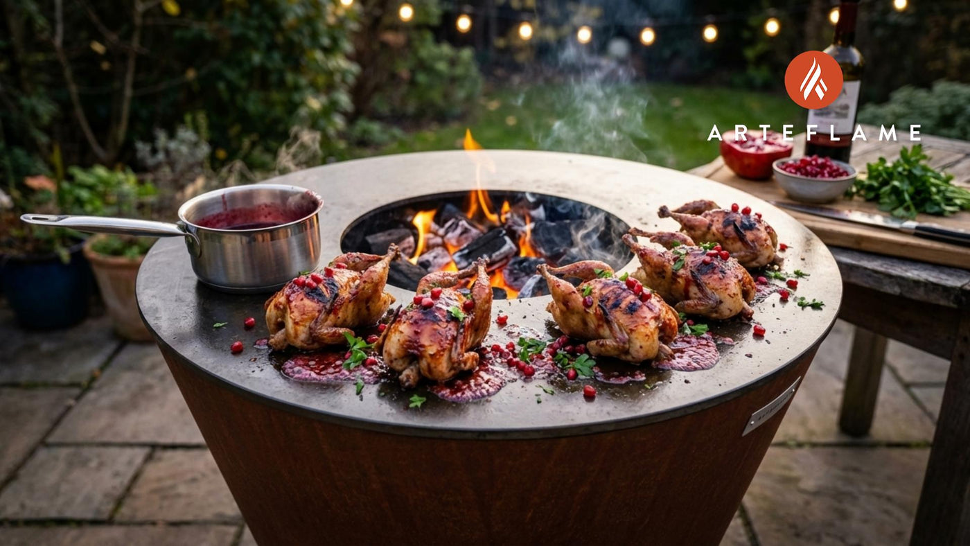 Smoky Spanish Grilled Quail with Pomegranate Glaze Recipe