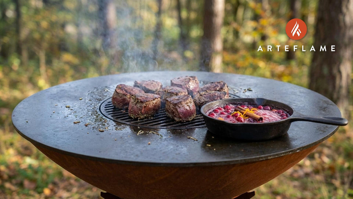 Grilled German Venison Medallions with Spiced Cranberry Sauce