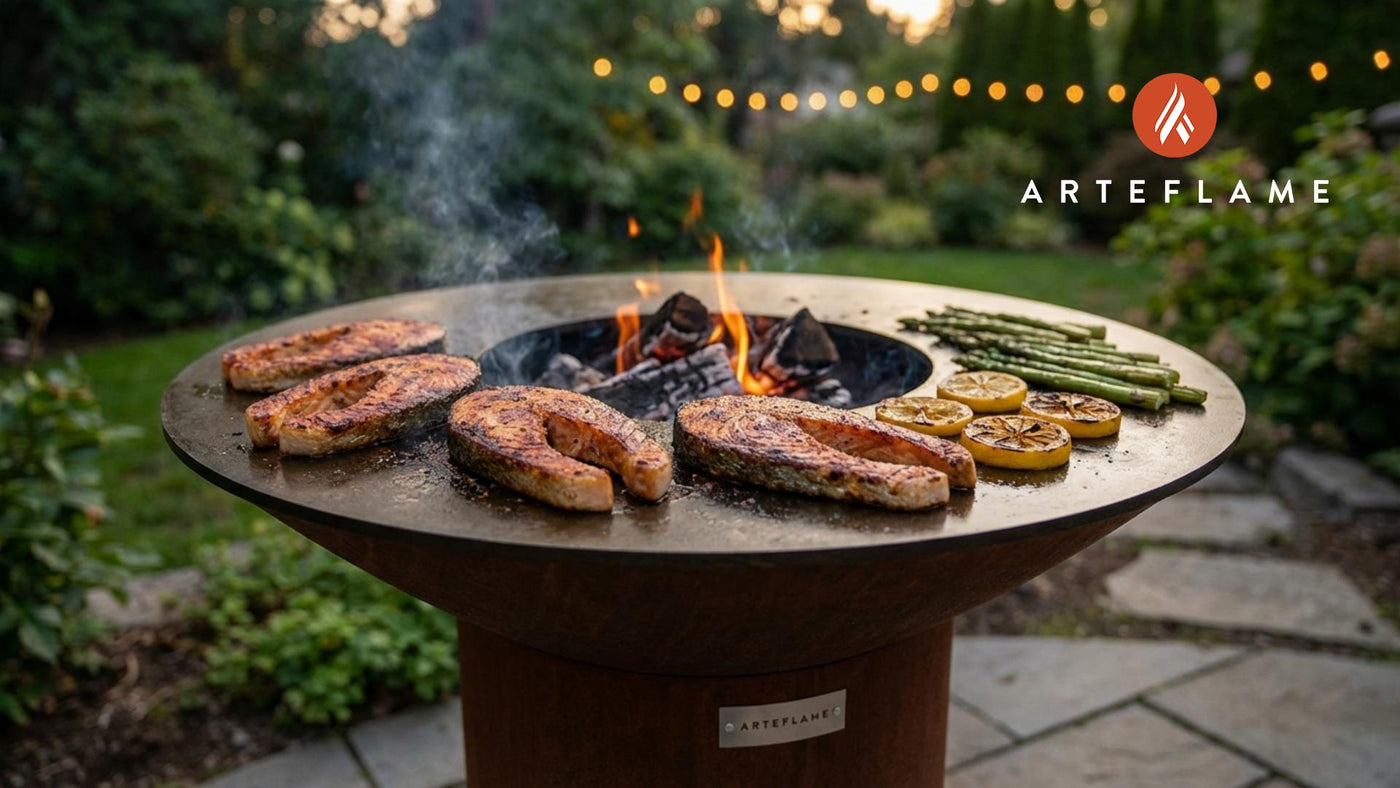 Smoked Oregon Chinook Salmon Steaks on the Arteflame Grill