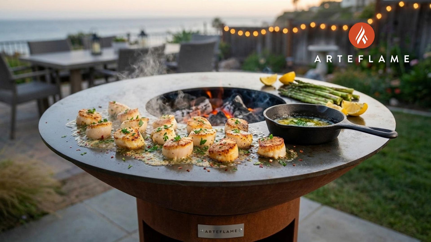 Massachusetts-Style Grilled Scallops with Lemon Garlic Butter