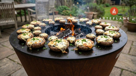 Finnish-Style Grilled Blue Cheese Stuffed Mushrooms on the Arteflame