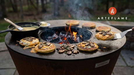 Savory Massachusetts Grilled Mushroom & Cheese Johnnycakes