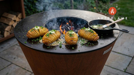 Grilled Hasselback Potatoes with Herb Butter on the Arteflame