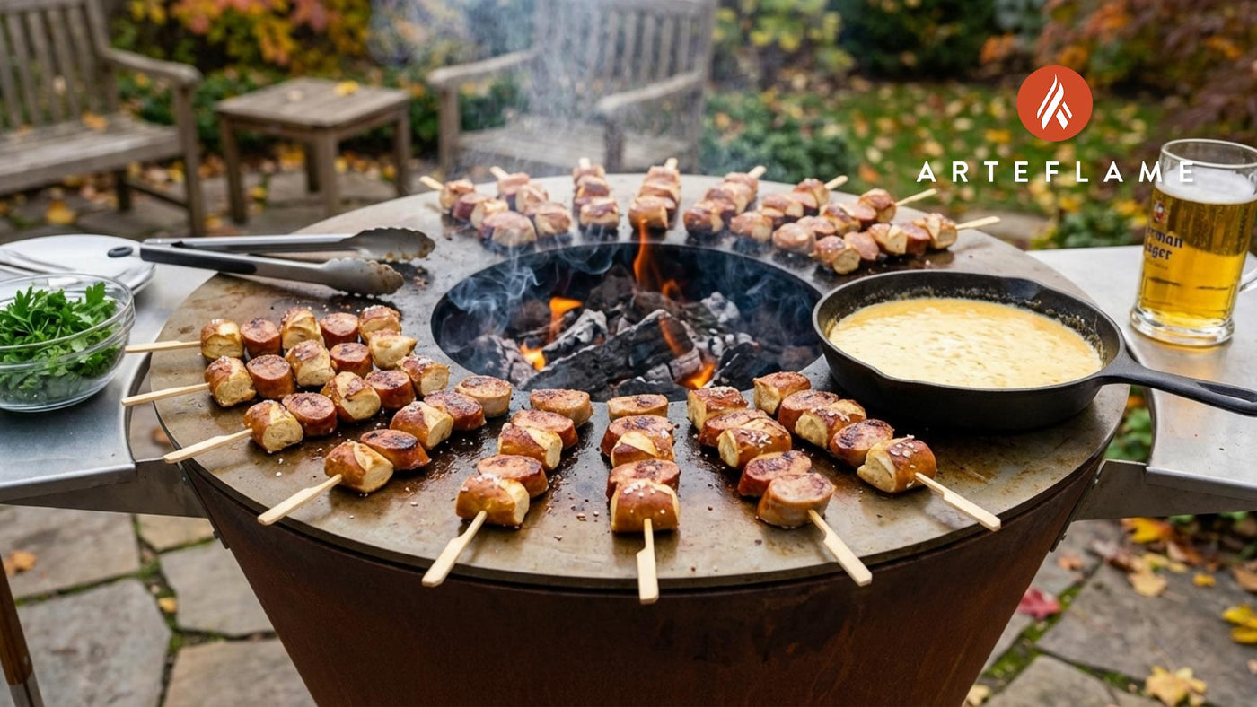 Ultimate Grilled Weisswurst & Pretzel Bites with Beer Cheese
