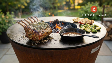 Herb-Crusted Frenched Pork Rack with Apple Cider Glaze