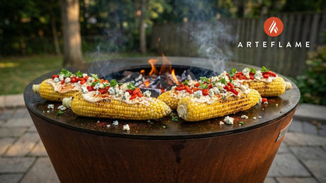 Grilled Patriotic Corn with Red, White, and Blue Toppings
