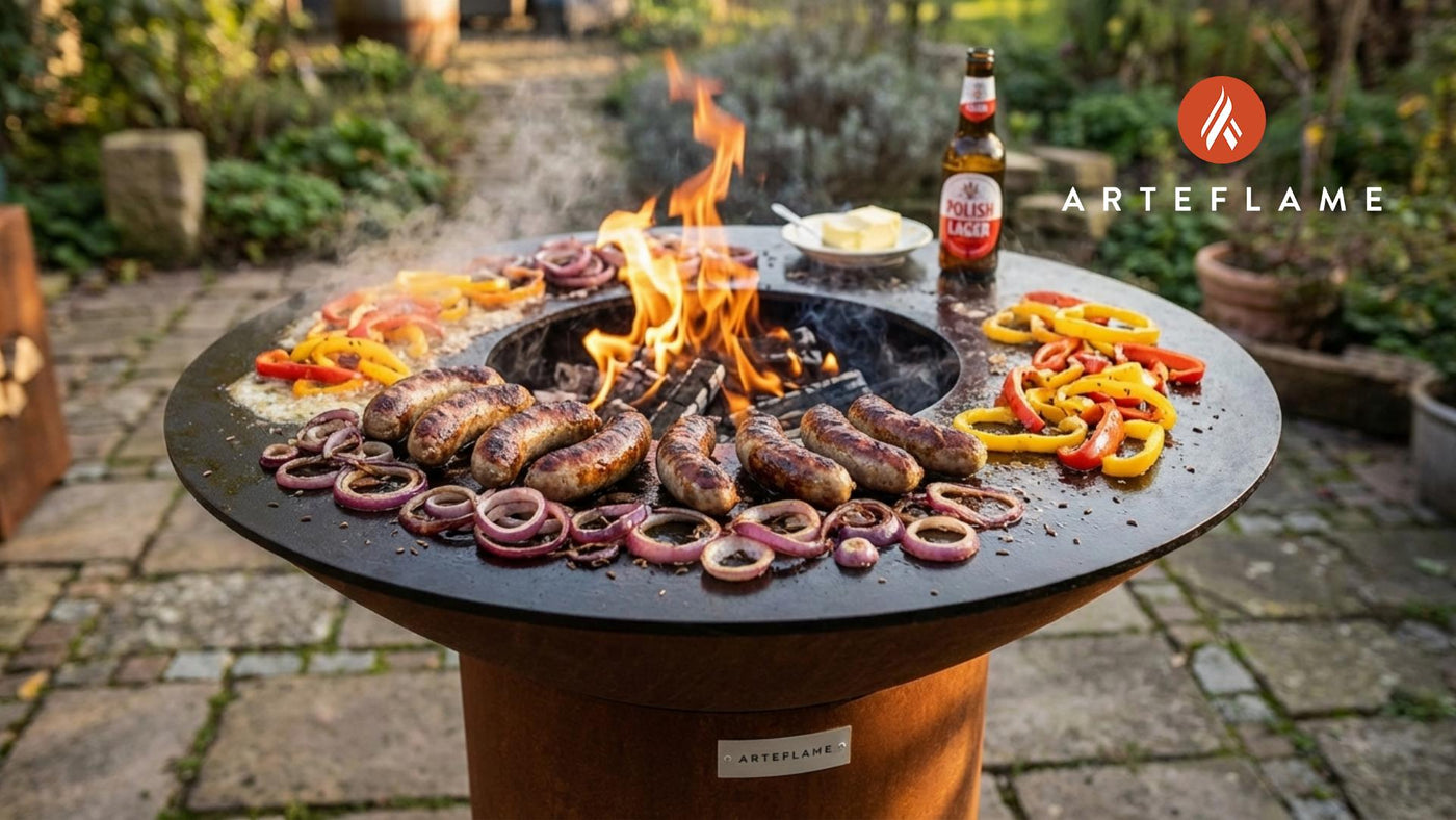 Authentic Polish Grilled Wild Boar Sausages on the Arteflame