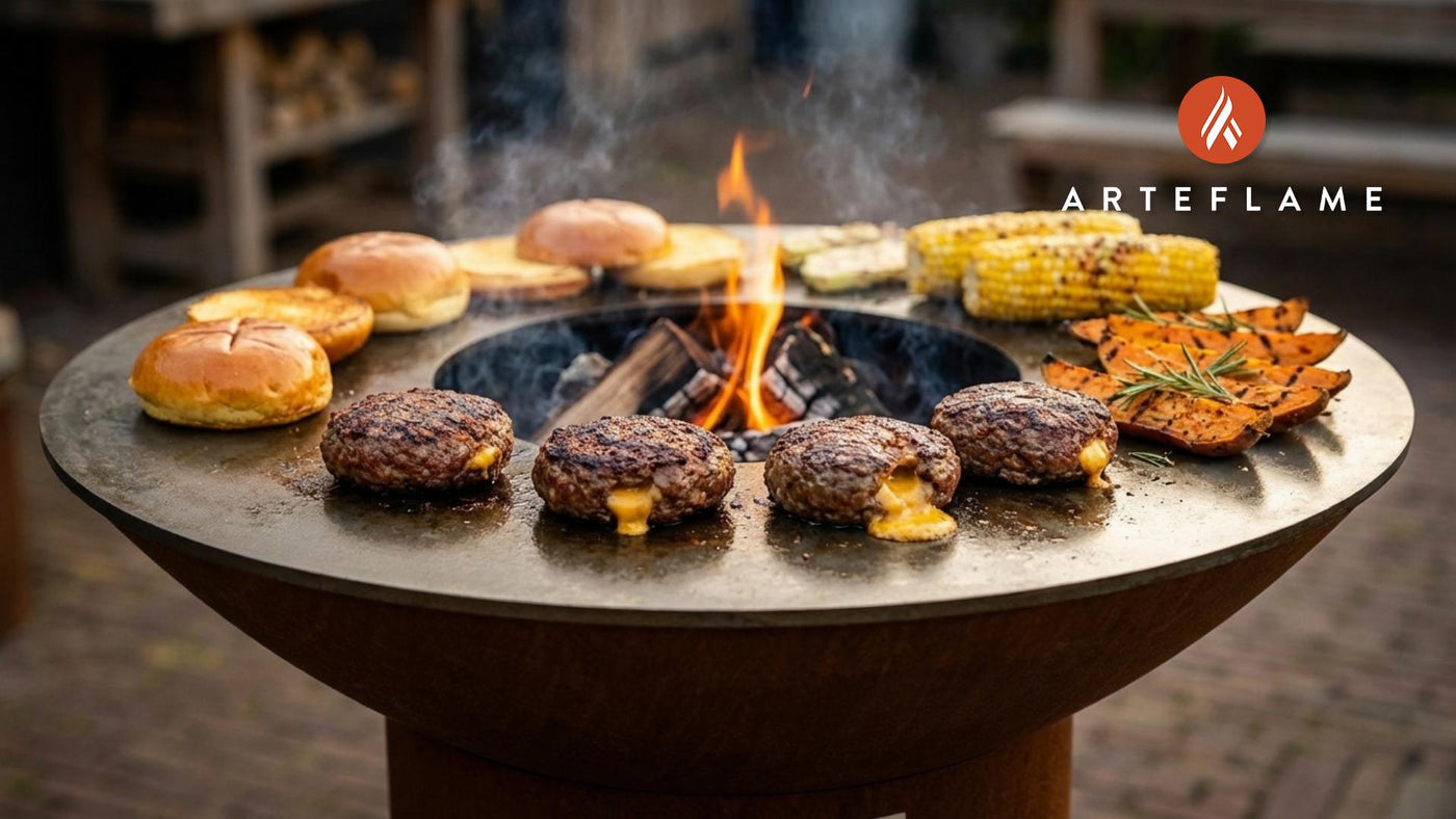Smoked & Seared: New Hampshire Cheddar Stuffed Burgers on the Arteflame