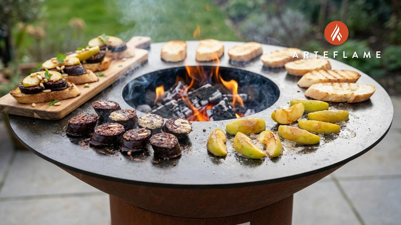 Smoky Spanish Grilled Morcilla with Caramelized Apples | Arteflame Recipe