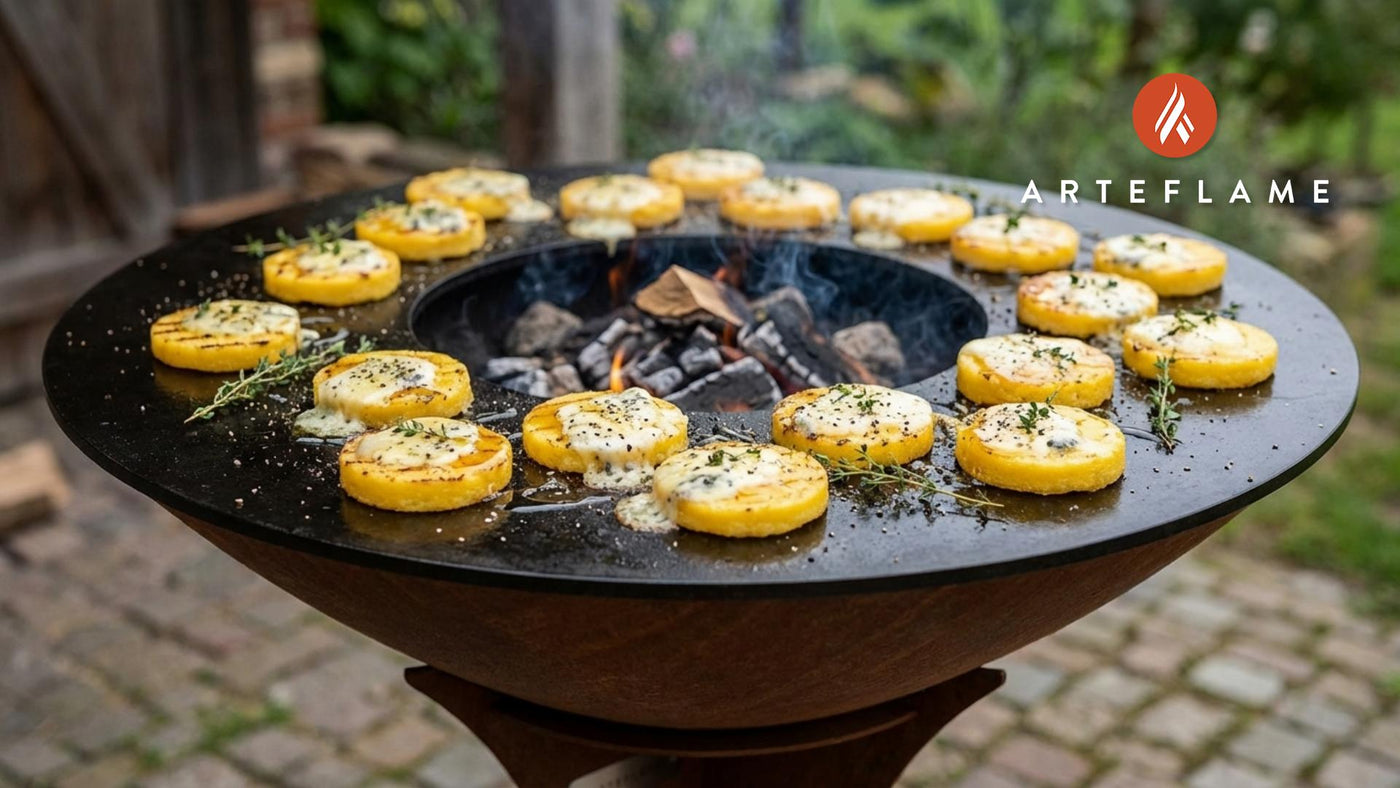 Grilled Italian Polenta with Melted Gorgonzola & Honey Drizzle