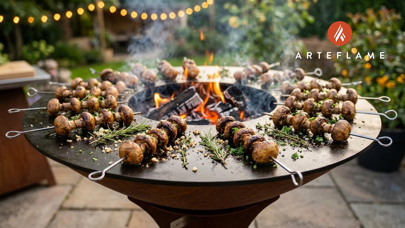 Authentic German Grilled Mushroom Skewers for the Arteflame Grill