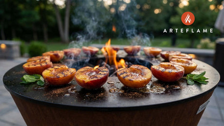 Grilled Iowa Peaches with Honey & Cinnamon Glaze
