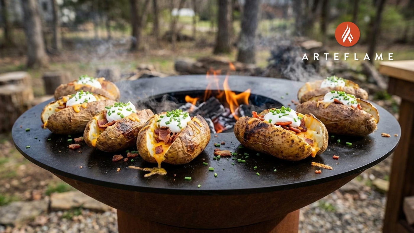 Ultimate Nebraska Grilled Loaded Baked Potatoes on the Arteflame