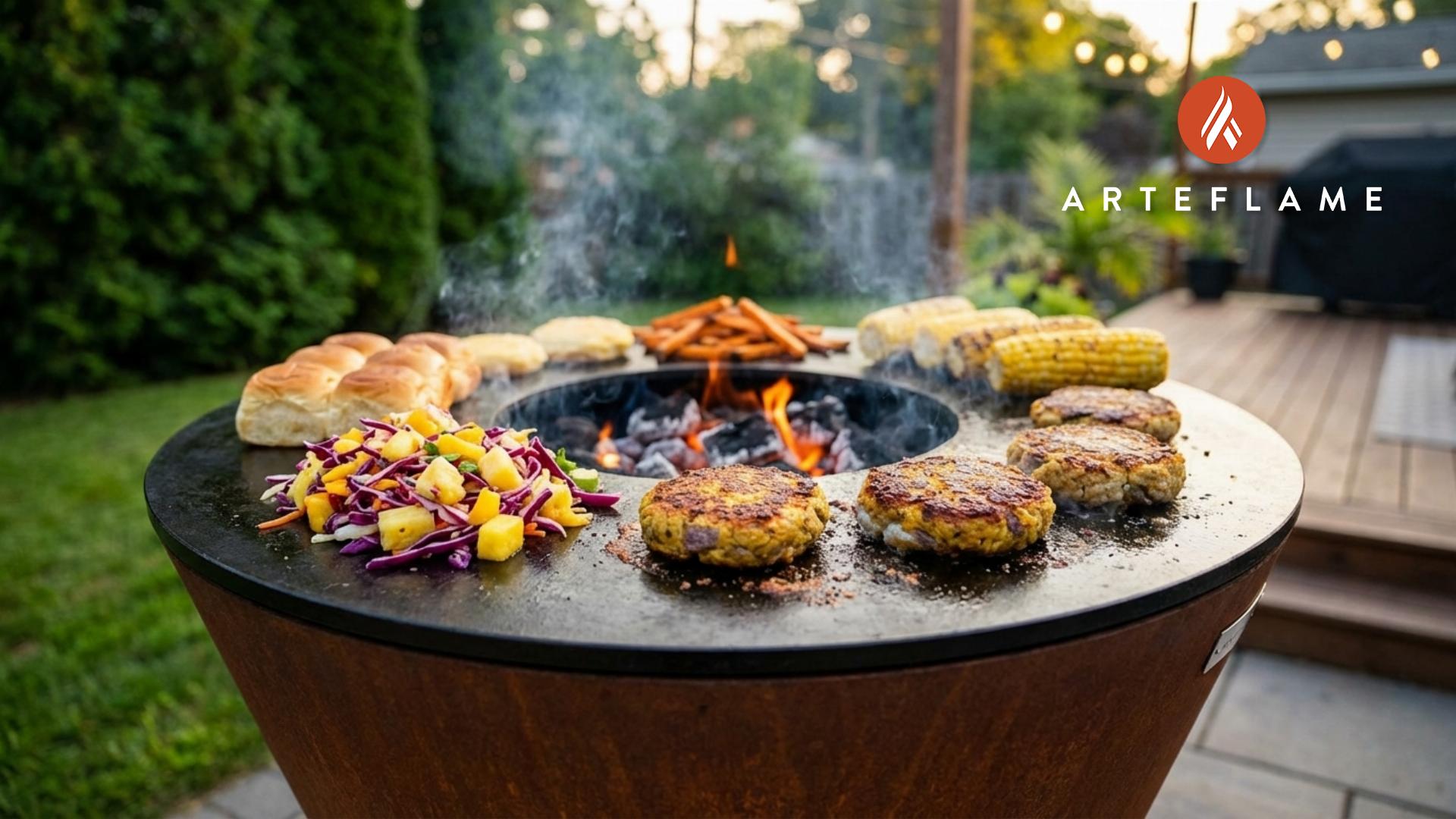 Grilled Taro Burgers & Tropical Slaw (Hawaiian) | Arteflame