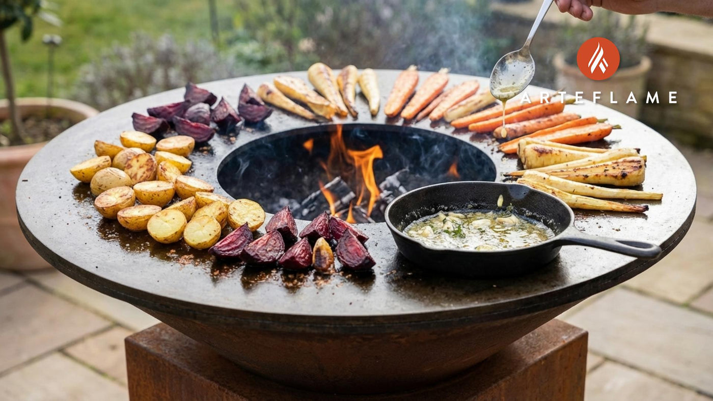 Grilled British Winter Root Vegetables with Thyme Butter